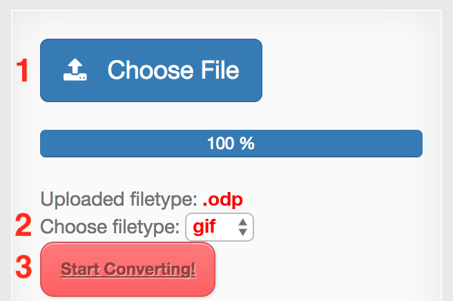 How to convert ODP files online to GIF